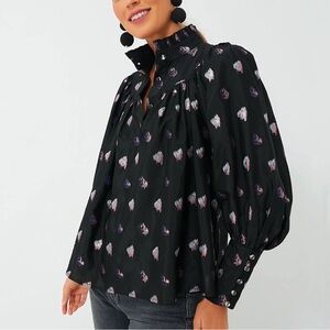 TUCKERNUCK Black and Blurred Dot Fil Coupe Corrigan Blouse